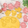 8 Mini Animal Cookie Cutters Set, 3D Raised Design Animal