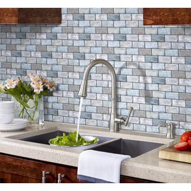 Uoisaiko 10 Sheets Peel and Stick Tile Backsplash for Kitchen Wall Tile, Self Adhesive Brick Backsplash Subway Tiles Backsplash, Stick on Tiles Kitchen Backsplash 10"x10.6"