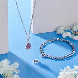 PH PandaHall 3 Styles 925 Sterling Silver Spring Clasp Round Spring Gate Rings 3 Sizes (8/10/12mm) Jewellery Connector Metal Round Snap Spring Clasp Connector for Necklace Bracelet Jewellery Making