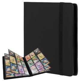 Trading Card Binder 9 Pocket, Fvxldcz PU Cover Card Collection Binder 540 Cards Sleek Side-Loading Card Album, Sturdy Card Collection Folder for TCG, MTG, Yugioh, Sport Cards (Black)