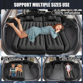 DikaSun Inflatable SUV Air Mattress Bed Car Mattress for SUV, Double-Sided Flocking Travel Camping Bed Car Air Mattress, Car Sleeping Mattress Bed for Universal SUV with Car Air Pump 2 Pillows