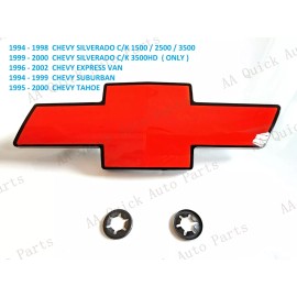 Auto Front Black Red Bowtie Grille Emblem SILVERADO TAHOE SUBURBAN EXPRESS 1994-2000