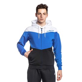 Mad Wave Pro Track Jacket - White/Blue/Black - Suitable as Gymwear, Fitness Clothing, Sportswear, Leisure wear (XXL)