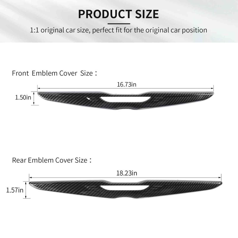RAZPOY for Chrysler Emblem Cover, Carbon Fiber Front & Rear