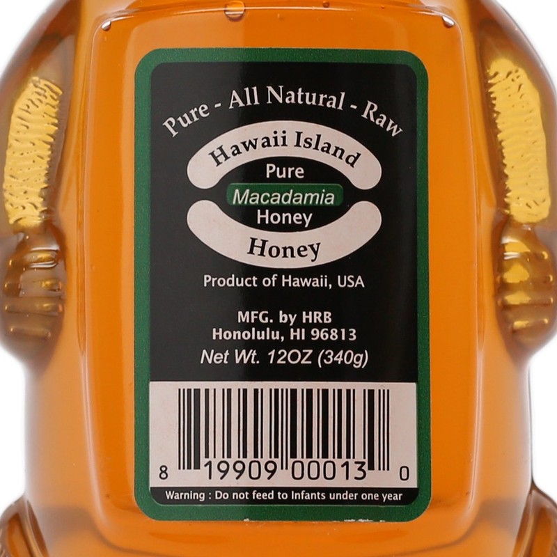 HAWAII ISLAND HONEY Macadamia Nut Honey Bear, 12 OZ