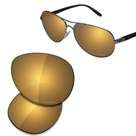 Saucer Premium Replacement Lenses for Oakley Feedback Sunglasses High Defense - Bronze Gold Polarized