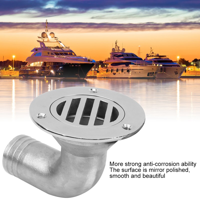 Durable Boat Floor Drain 316 Stainless Steel Marine 90 Degree