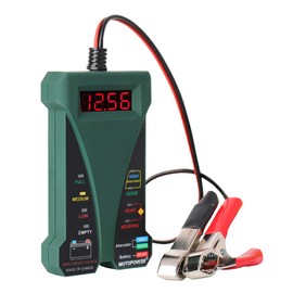 MOTOPOWER - Probador de batería digital de 12 V, voltímetro y sistema de carga de alternador, con visualización LCD e indicación LED, pintura de goma verde medianoche