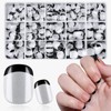Bellelfin 300PCS Square Nail Tips Black French Tip Press on