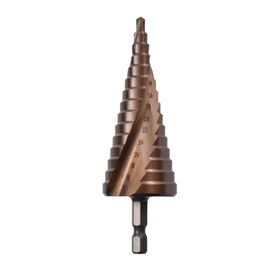 Spiral Grooved Step Drill, M35 High Speed Steel 4-20mm 4-32mm Hex Shank Metric Cobalt Spiral Pagoda Drill Bit Hole Cutter for Wood, Metal, Stainless Steel (4-32mm)