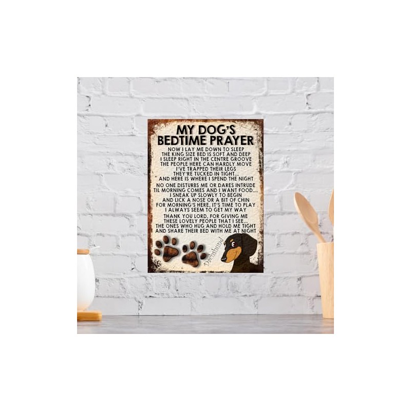 Shawprint MY DOG'S BEDTIME PRAYER RETRO STYLE METAL TIN SIGN/PLAQUE