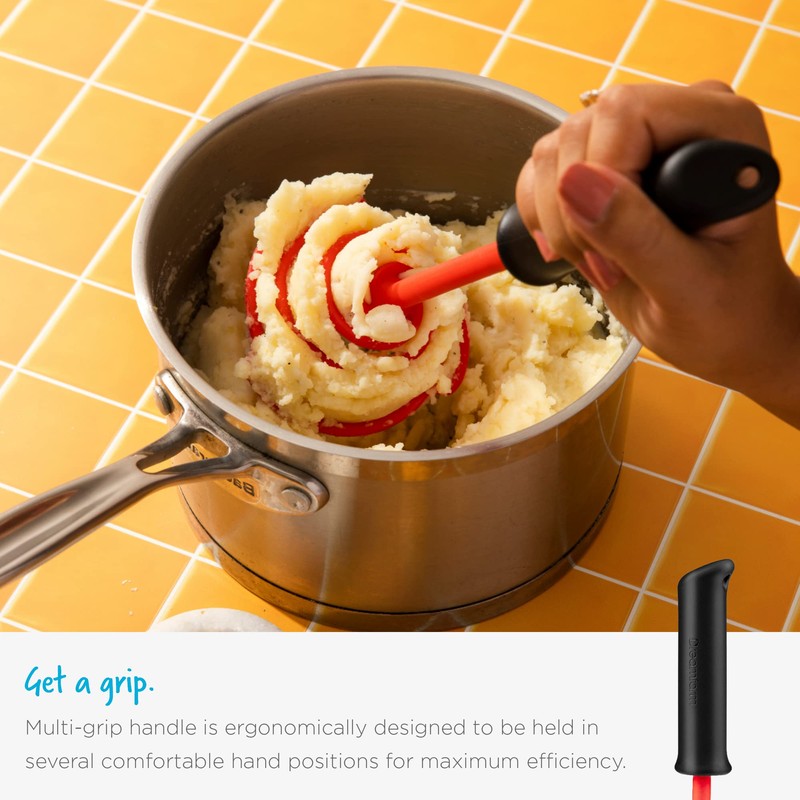 Dreamfarm (Red) Smood Lite-One-Press Spring Coil Potato Masher, Nylon
