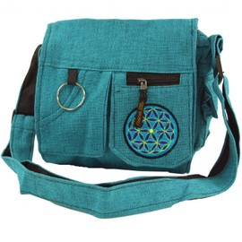 Guru-Shop Shoulder Bag, Hippie bag - Blue, Unisex Adults, Turquoise, Cotton, Size:One Size, 25x25x7 cm, Shoulder Bags