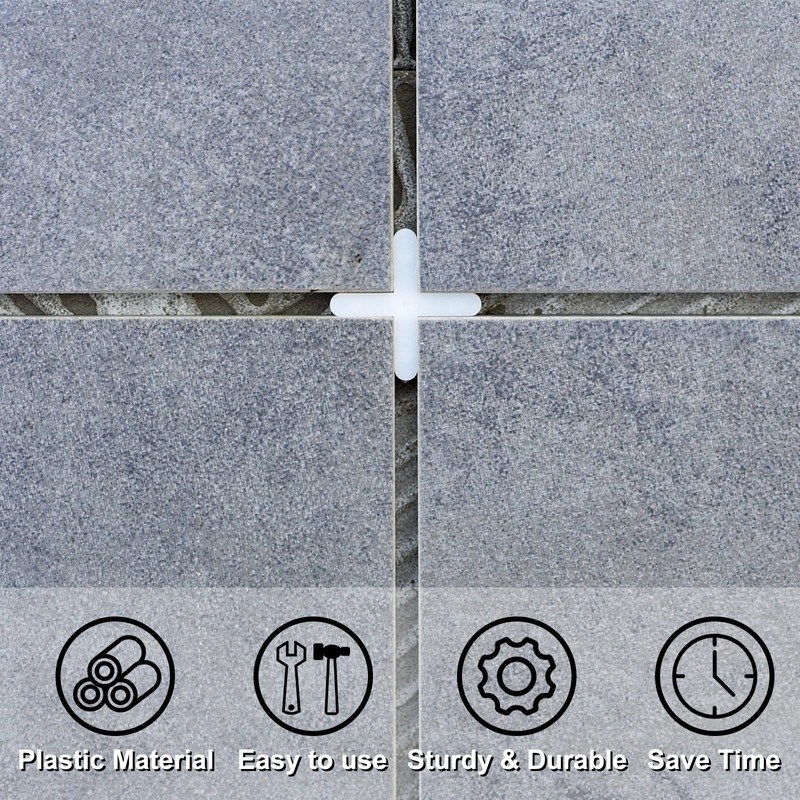 uxcell 600Pcs Tile Spacers, 2.5mm 3/32" Thick Cross Shape Wall