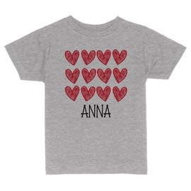 Hearts Anna Toddler Kids T-Shirt 3T Heather Grey