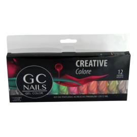 GC Nails Kit De Pinturas Acrílicas Premium Para Uñas. 12pzs. Gc Nails Color Variado