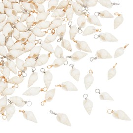 PH PandaHall Pack of 100 2 Colours Natural Spiral Shell Pendants Natural Shell Charms Shell Jewellery Charms for Jewellery Making Charm Home Decoration Summer Ocean Beach Party, Shell