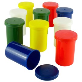 Unconventional Panda Colourful Film Canisters - Sturdy Plastic - for Geocaching or Small Parts (Pack of 10)