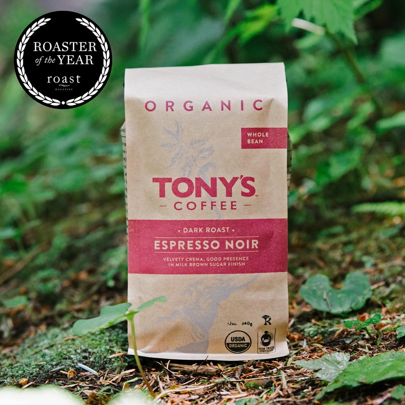 Tony's Coffee, Espresso Noir (12oz), Medium-Dark Roast Whole Bean Coffee,