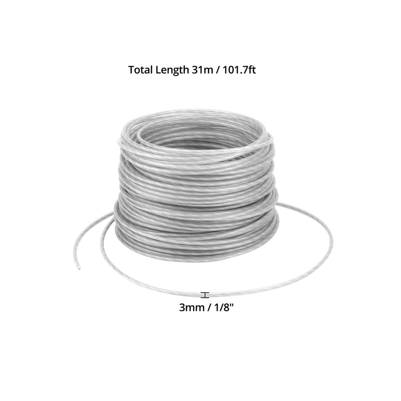 QWORK® Brush Cutter Thread, Steel Wire Trimmer Line 3 mm