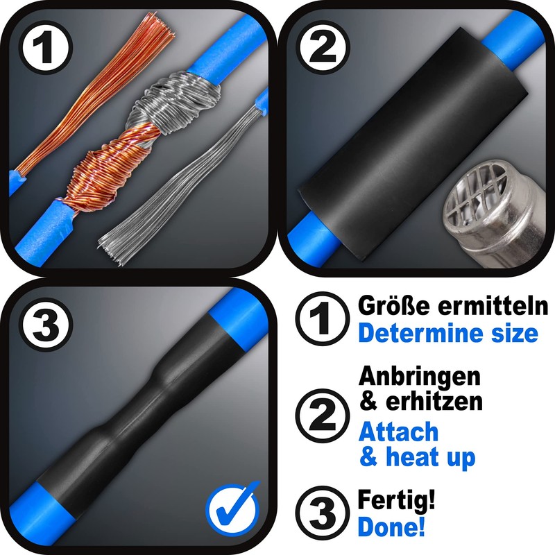 ISOLATECH Heat Shrink Tubing Set without Glue 2:1 Transparent Diameter