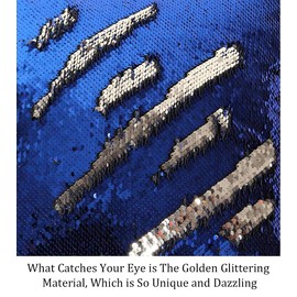 Pardecor Reversible Sequin Fabric by The Yard - Royal Blue to Silver Mermaid Glitter Material for Wedding Dresses, Pillows, Costume Design