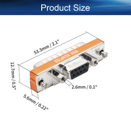 Heyiarbeit 9-pin 2-Row DB25 VGA Gender Changer Male to DB9 Female Mini Gender Changer Coupler Adapter Connector for Serial Applications Black 2pcs