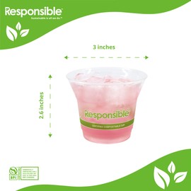 Responsible Products 5 oz Clear Cold Cup, Certified Compostable and Made from 100% American Biobased Materials, No-PFAS Added & BPA-Free (100 Count)