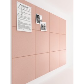 Fluxynara Large Felt Bulletin Board 48" x 36" Cork Board Alternative-12 Pack with 70 Safe Removable Adhesive Tabs, Cork Boards for Walls Cork Board for Home Office Classroom Pin Board - Coral