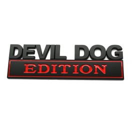Dog Car Badge Devil Dog Edition Emblem, Funy Dogs Badge Rated Car Emblem Automotive Badge Decals and Stickers for Car, Truck, Rv, Boat Exterior Decoration (Black/Red)