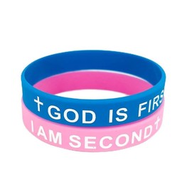 KZL GOD IS FIRST IM SECOND Inspirational Bracelets Christian Faith Rubber Bracelets for Women Men Engraved Bible Verses Cross Silicone Wristband Religious Jewelry Gifts -Set 6