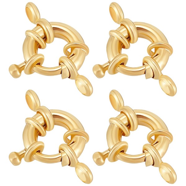 Beebeecraft 1 Box 10Pcs Necklace Connector Clasp Real 14K Gold