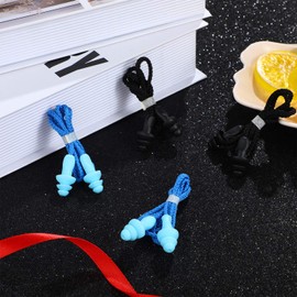 Bememo 20 Pairs Corded Ear Plugs Reusable Silicone Earplugs with String Shooting Range Swimming Noise Cancelling Reduction Hearing Protection for Sleep Work Construction