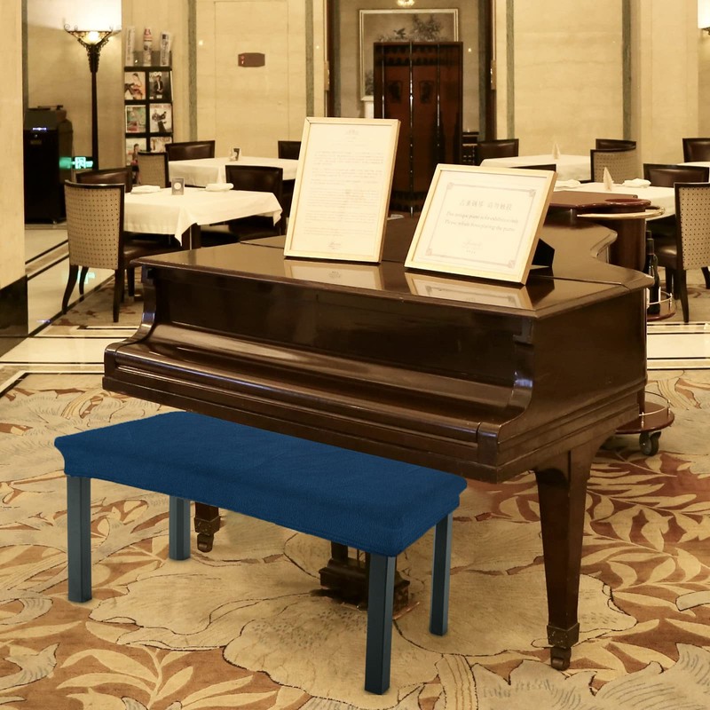 SINOSSO Soft Velvet 2-Person Piano Bench Cover, (27.5"- 36.5") L