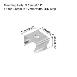 MECCANIXITY Rope Light Mounting Clips, 20 Pack Wall Channel Mounting Holder Accessories for 9.5mm to 12mm Waterproof LED Strip, Stainless Steel