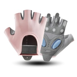 JZS Gym Workout Gloves, Weight Lifting Gloves with Wrist Support for Gym Training, Full Palm Protection with Cushion Pads for Men & Women Fitness, Exercise, Hanging, Pull ups(Pink,M)