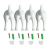 WBANGIAO 4Pcs Nordic Plastic Dog Tail Hooks Wall Mounted Coat