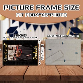 AKTFV Class Of 2026 Graduation Picture Frame - 4x6 Grad Photo Frame Graduation Gifts For Him Her 2026 Grad Party Decorations For High School College Graduate Party Decorations & Supplies - A04