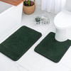 MIULEE Dark Green Absorbent Bath Rugs Soft Bathroom Mats Non-Slip