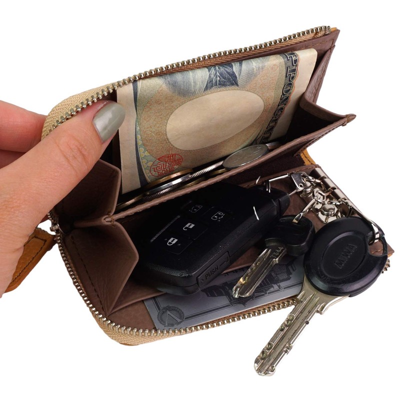 Pakka Pakka Women's Key Case with Coin Purse, Genuine Leather,