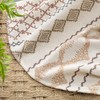 Boho Linen Shower Curtain for Bathroom with Striped Print,72" W