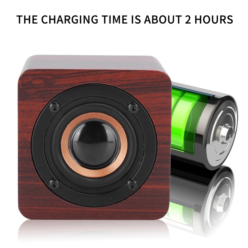 Bluetooth Mini Speaker Portable Wood Wireless Loudspeaker Sound System 3W
