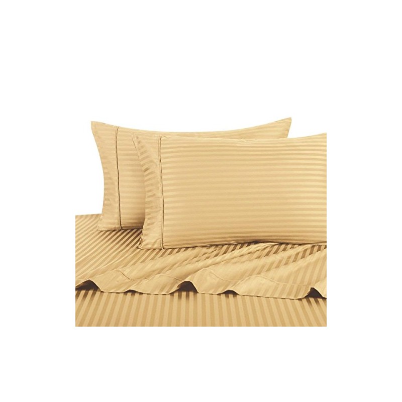 sheetsnthings Damask Stripes 300-Thread-Count, 100-Percent Cotton King/Calking Size Attached Waterbed