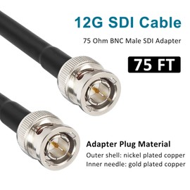 XRDS -RF 12G SDI Cable 75FT, SDI Video Cable 3G/6G/12G 75ohm BNC Male Cable Supports HD-SDI/3G/6G-SDI/4K for Video Security Camera SDI Converter