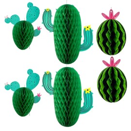 6Pcs Hanging Cactus Centerpieces, Mexican Party Decorations, Mexican Bunting, Cinco De Mayo Decorations, 9.8in Long, Suitable for Party, Window, Room, Carnivals, Summer Gatherings