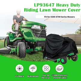 LP93647 Heavy Duty Riding Lawn Mower Cover for X300-X700 Series Mowers Tractor, 330D Polyester Oxford Fabric Waterproof & UV Protection Universal