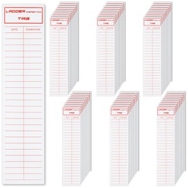 100 Sheets Ladder Inspection Labels Safety Stickers for Ladders, 8.5 x 2 Inch Ladder Inspection Stickers Tags Red on White High Visibility Labels Vinyl Maintenance Stickers for Industrial
