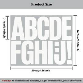 144 Pieces Self-Adhesive 3 Inch Letter Stickers, Vinyl Alphabet Sticker for Mailbox, Signs, Bulletin Boards - 12 Sheets White