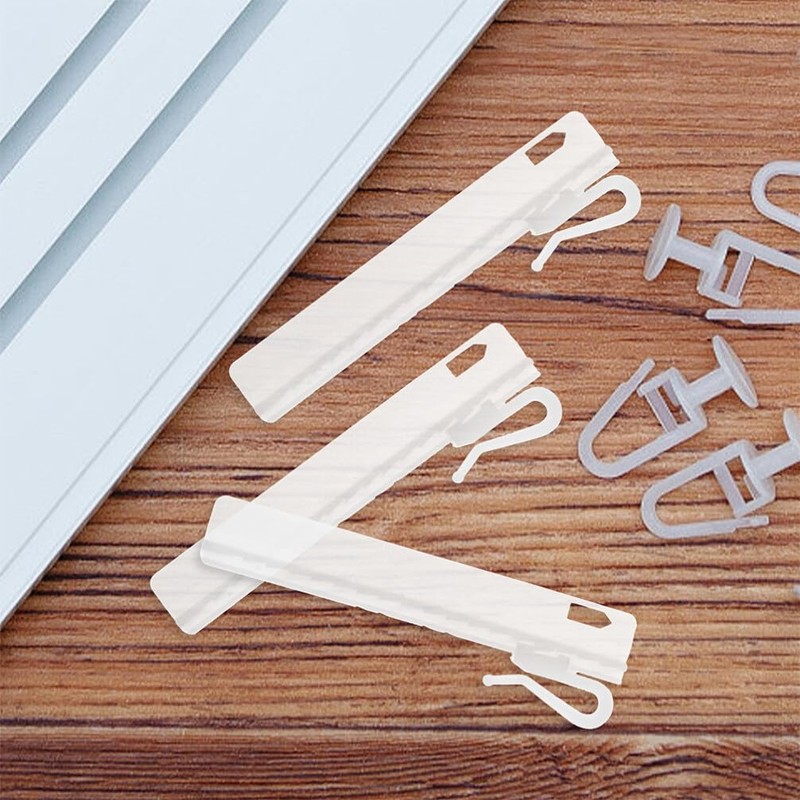 Garneck 25pcs Curtain Hooks Plastic Adjustable Depth Pinch Pleat Locking