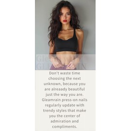 Gleamrain Purple Press on Nails Long French Tip Fake Nail with 3d Butterfly Glitter Square Elegant Design for Women 24pcs